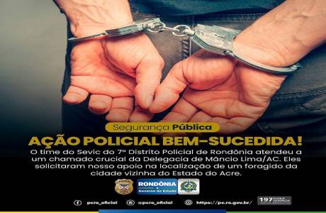 Foragido do Acre por crime sexual é preso em Rondônia
