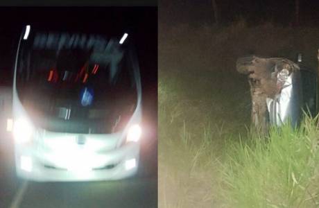 Micro-ônibus com pacientes se acidenta na RO 473 próximo a Alvorada do Oeste